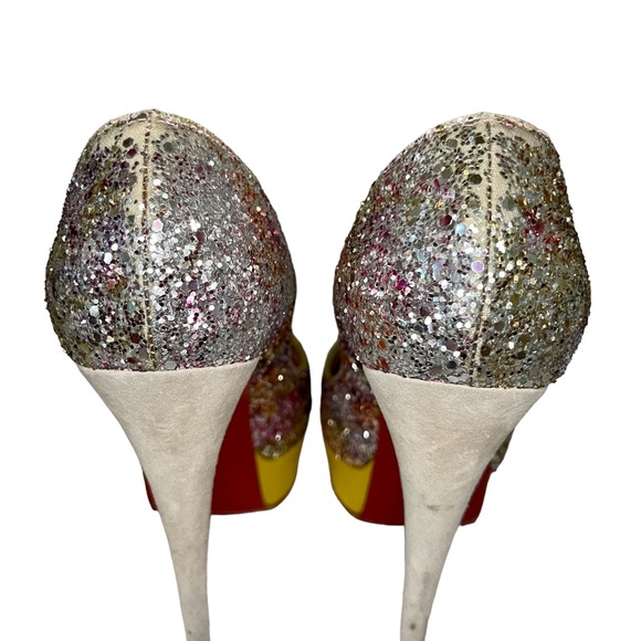 Christian Louboutin Lady Peep 150 Glitter Aquarium Rosette - Picture 8 of 10